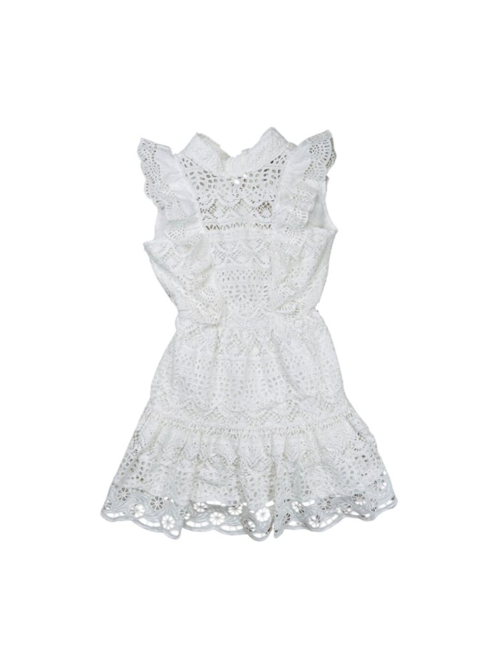 Sea New York Patricia Lace Open Back Bows 6 Cotton Eyelet Dress Twee - Picture 3 of 8